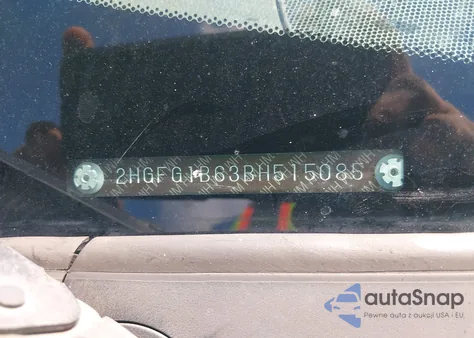 2011 Honda Civic Lx z USA, uszkodzony, nr VIN 2HGFG1B63BH515085